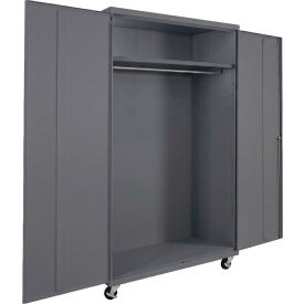 Commercial Mobile Wardrobe Cabinet, 48"W x 24"D x 66"H, Charcoal