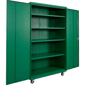 Commercial Mobile Storage Cabinet, 20 Gauge, 48"W x 24"D x 78"H, Green