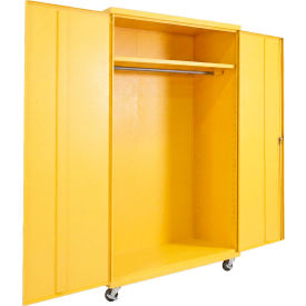Commercial Mobile Wardrobe Cabinet, 48"W x 24"D x 78"H, Yellow