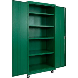 Commercial Mobile Storage Cabinet, 20 Gauge, 36"W x 24"D x 72"H, Green