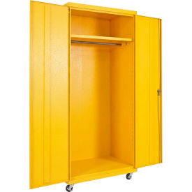 Commercial Mobile Wardrobe Cabinet, 36"W x 24"D x 66"H, Yellow