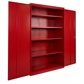 Commercial Storage Cabinet, 20 Gauge, 48"W x 18"D x 78"H, Red