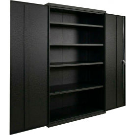 Commercial Storage Cabinet, 20 Gauge, 48"W x 24"D x 78"H, Black