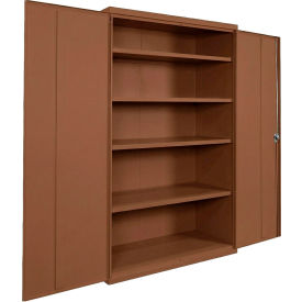 Commercial Storage Cabinet, 20 Gauge, 48"W x 18"D x 78"H, Walnut