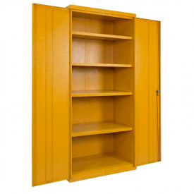 Commercial Storage Cabinet, 20 Gauge, 36"W x 24"D x 66"H, Yellow