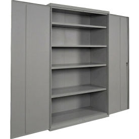Commercial Storage Cabinet, 20 Gauge, 48"W x 24"D x 78"H, Gray