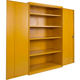 Commercial Storage Cabinet, 20 Gauge, 48"W x 24"D x 66"H, Yellow