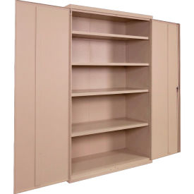 Commercial Storage Cabinet, 20 Gauge, 48"W x 18"D x 66"H, Putty