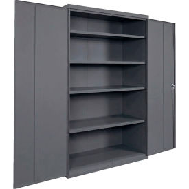 Commercial Storage Cabinet, 20 Gauge, 48"W x 18"D x 66"H, Charcoal