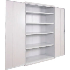 Commercial Storage Cabinet, 20 Gauge, 48"W x 24"D x 72"H, White