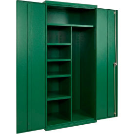 Commercial Janitorial Cabinet, 36"W x 24"D x 78"H, All-Welded, Green