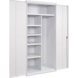 Commercial Janitorial Cabinet, 36"W x 24"D x 78"H, All-Welded, White