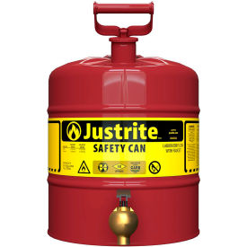 Safety Can For Laboratories, Type I, Bottom Faucet, 5 Gallon, Red