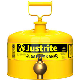 Safety Can For Laboratories, Type I, Bottom Faucet, 2.5 Gallon, Yellow