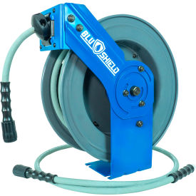Rubber Pressure Washing Single Arm Hose Reel, 1/4" x 50'L Hose, 4000 PSI