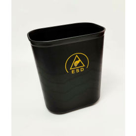ESD Square Waste Bin, 4.2 Gallon Capacity, Black