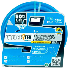 Rubber Pressure Washer Hose, 3/8 x 50'L, 4000 PSI