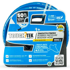 Rubber Pressure Washing Hose, 1/2 x 50'L, 4000 PSI