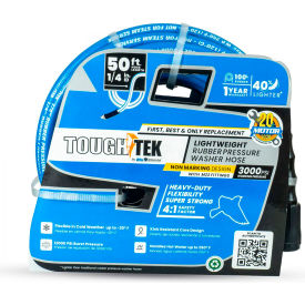 Rubber Pressure Washing Hose with M22 Coupler, 1/4 x 50'L, 3000 PSI