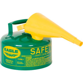 Safety Can For Combustibles, Type I, Flame Arrester, Funnel, 1 Gallon, Green