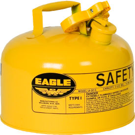 Safety Can For Diesel, Type I, Flame Arrester, 2.5 Gallon, Yellow