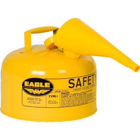 Safety Can For Diesel, Type I, Flame Arrester, Funnel, 2.5 Gallon, Yellow