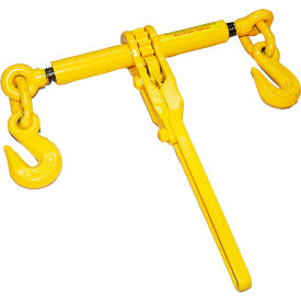 XHD Chain Binder, Grade 80 Hooks, 5/16" 3/8" Ratchet, 6600 LBS WLL, Yellow