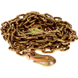 Load Binder Chain with Clevis Hooks, 5/16" x 20' 4700 LBS WLL, Gold