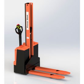 PowerStak Fully Powered Stacker, 62" Lift, 21" Fork Over, 2600 lb Capacity