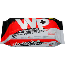 No-Rinse Food Contact Multi-Surface Wipes, Unscented, 80 Wipes/Pack