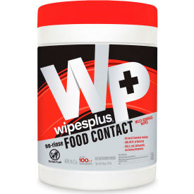 No-Rinse Food Contact Multi-Surface Wipes, Unscented, 100 Wipes/Canister