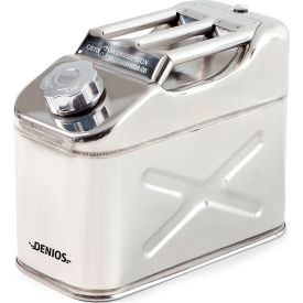Type I Stainless Steel Safety Can, 2.6 Gallon, Screw Lid with Dispensing Tube, Silver