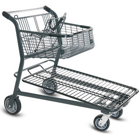 Utility Cart with Child Seat & Shopping Basket Top, 2.95 Cu. Ft. Capacity, Dark Gray