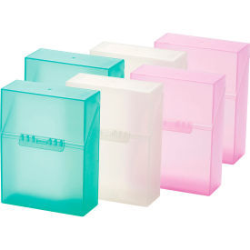 Crayon Box with Hinged Lid & Snap Closure, Multi-Color, 6/Pack