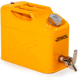 Type II Steel Safety Can with Dispensing Tap, 2.6 Gallon, Yellow