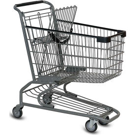 Standard Wire Shopping Cart, 5.77 Cu. Ft. Capacity, Metallic Gray