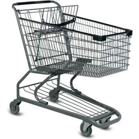Standard Wire Shopping Cart, 11.13 Cu. Ft. Capacity, Metallic Gray