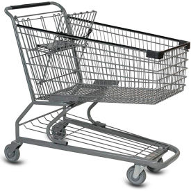 Standard Wire Shopping Cart, 12.18 Cu. Ft. Capacity, Metallic Gray