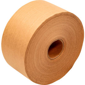 Water Activated Kraft Paper with Filament, 3" x 375', Brown, Pack of 8