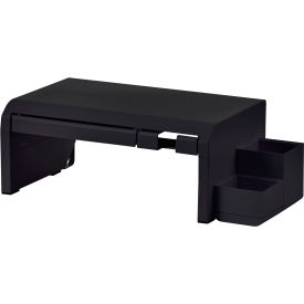 Adjustable Monitor Riser with Drawer & Cell Phone Stand, Black