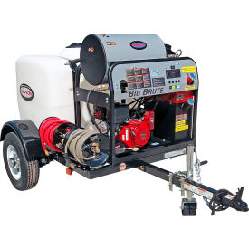 Industrial Hot Water Pressure Washer Trailer, 3500 PSI, 5.5 GPM