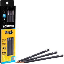 Office Pencil Plus Retractable, #2 Pencils Grade, Black Barrel, 6/Pack