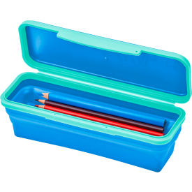 Small Flexi Storage Box with Lid, Collapsible Design, Blue/Teal