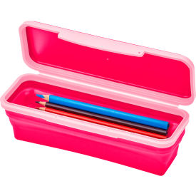 Small Flexi Storage Box with Lid, Collapsible Design, Pink