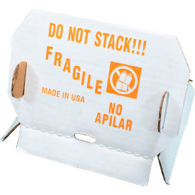 'Do Not Stack' Printed Pallet Cone, White/Orange, Pack of 50