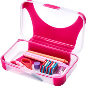 Hard Durable Plastic Pencil Box, Kid-Friendly Design, Fuchsia