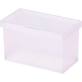 Index Card Size Stack & Nest Storage Box, 3" x 5", Clear, 6/Pack