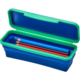 Small Flexi Storage Pencil Box, Navy/Green
