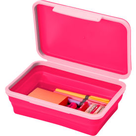 Flexi Storage Box with Lid, Collapsible Design, Pink
