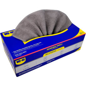300 GSM Multipurpose Microfiber Towel, 14" x 14", Gray, 24 Towels/Pack
